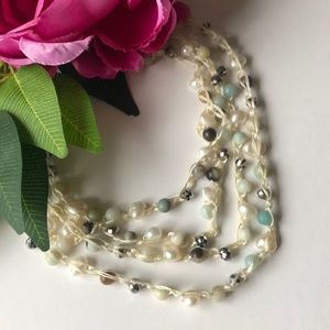 Long boho hand-knotted necklace NWT by C&C